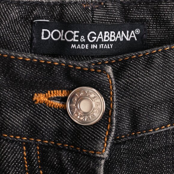 Dolce & Gabbana Charcoal Straight-Leg Logo Plaque Jeans - Picture 9 of 13